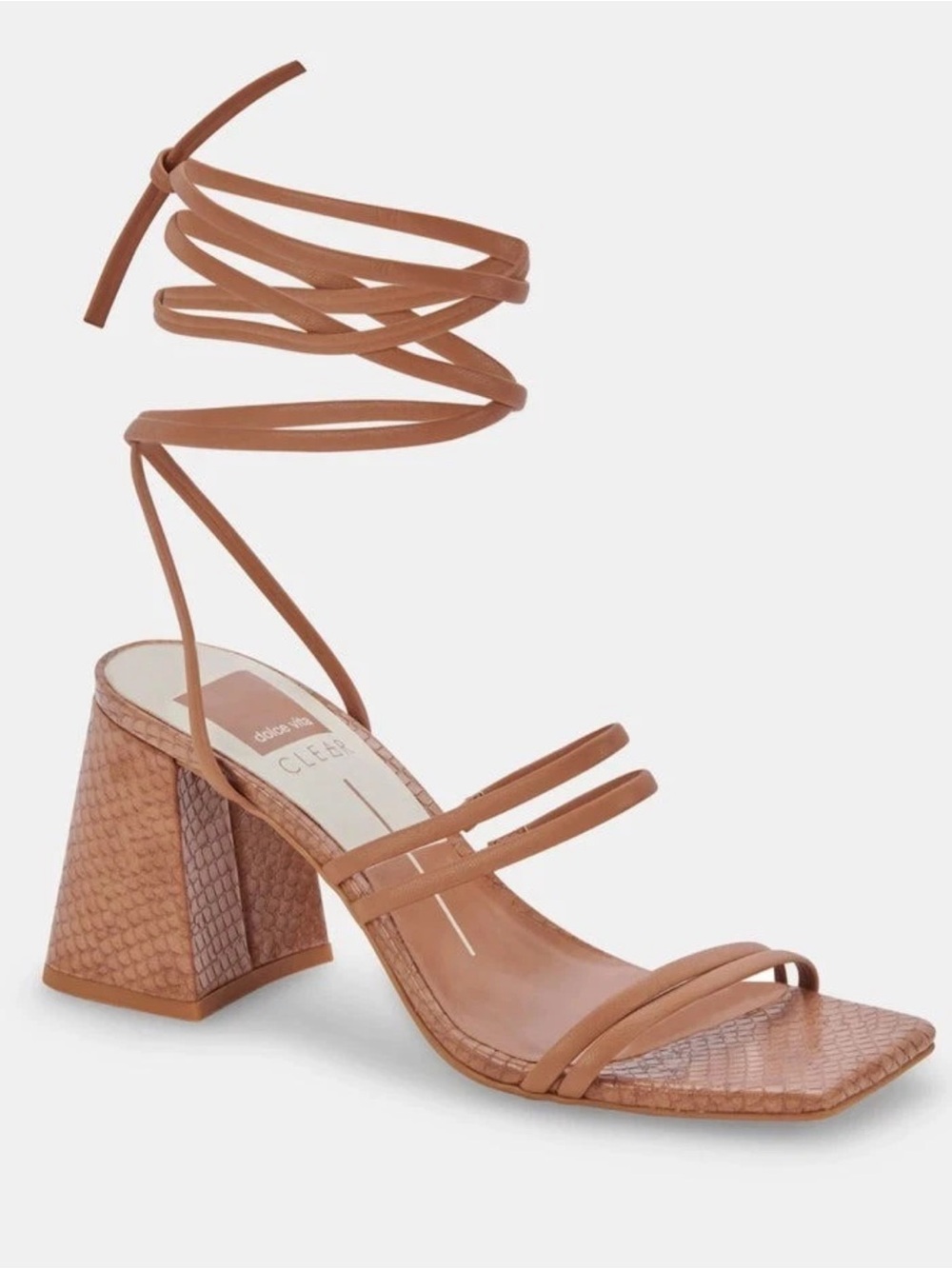 Anthropologie Dolce Vita Clear Paxx Luggage Stella Heels- Size 8.5 - Picture 5 of 15